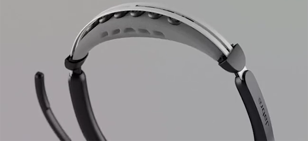 Foam interior of the cushioned headband from the Evolve2 55 headset.