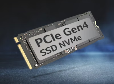 An SSD on a blue background.