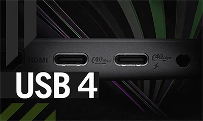 Close up image of USB4 ports