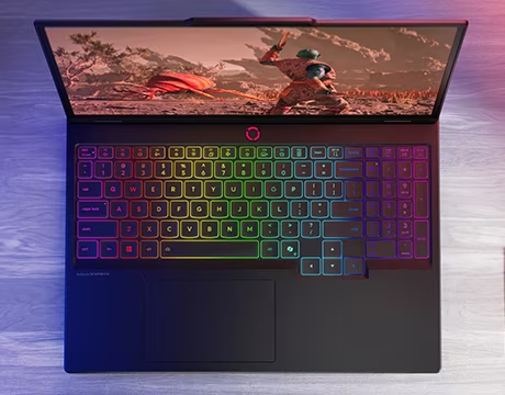 angled shot of laptop RGB keyboard