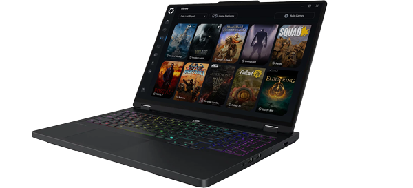 Legion Space menu showing game library