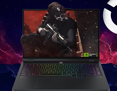 action gameplay of character attacking outwards of the laptop