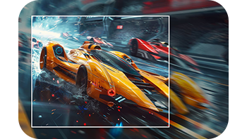 1ms Motion Blur demonstrated by futuristic car