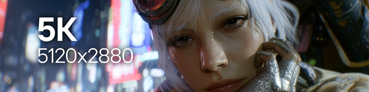 Steampunk game woman with goggles, highlighting sharp facial details.