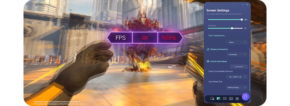 Image of the LG Switch App Interface