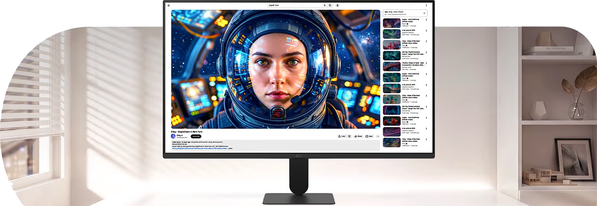 Image of a high quality video on screen