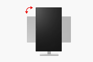 Monitor in pivot position