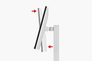 Monitor in tilt position