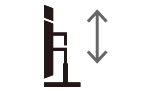 Height adjustment icon.