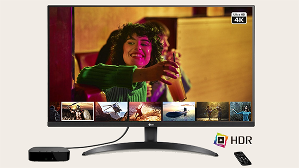 Image of the monitor displaying streaming services