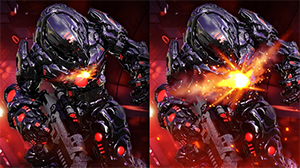 Comparison image showing Dynamic Action Sync on and off
