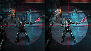 Comparison image showing Black Stabiliser on and off