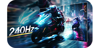 Motorcycle Bursting from image representing fast 240hz refresh rate