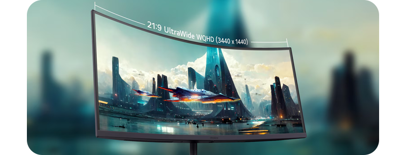 Showing 2:19 Ultrawide Curvature of Monitor