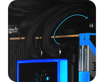 Close up image showing wires in first chamber