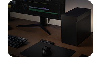 Lifestyle image of the case in a desktop setting
