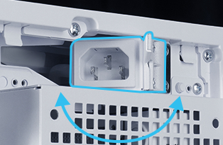 AC inlet being rotated