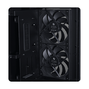 Dual front fans