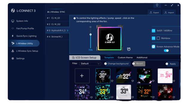 L-Connect 3 Software Interface