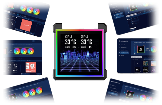 AIO CPU Pump Outer Ring and L-Connect 3 Software Interface working in conjunction in Streaming Mode