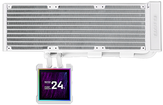 Lian Li Hydroshift II LCD-S 360N White All-in-One Fanless CPU