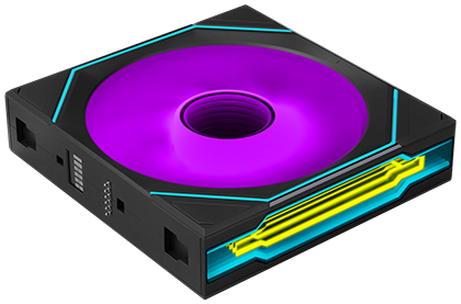 Fan on side with ARGB cycling effect