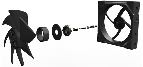 Black and White fan Stacked Over Each Other