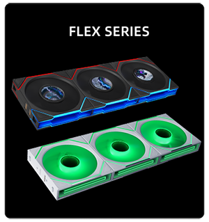 TWO FLEX fan chains, one black with LCD, one white without LCD