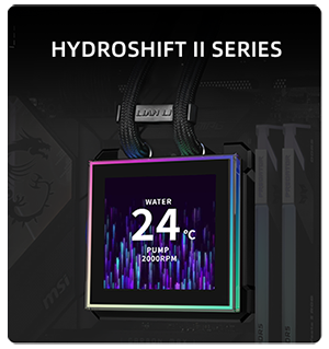 Close up of black Hydroshift II LCD-C cooler