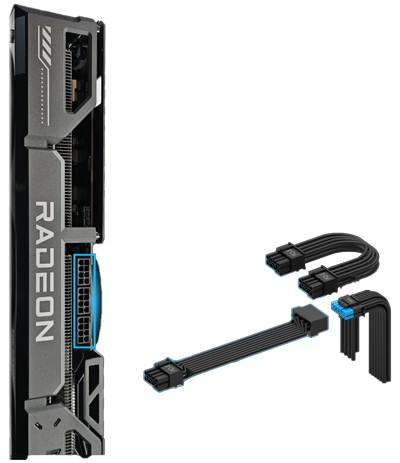 GPU with Triple PCIe connectors and Dual colour Cable
