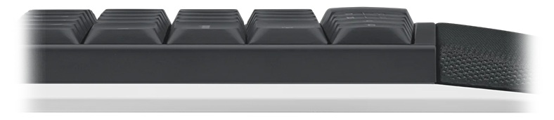Side view of keyboard.