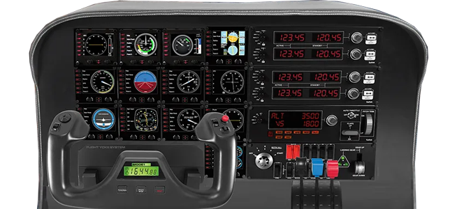 Logitech G PRO Flight Yoke System, Professional Simulation Yoke and  Throttle Quadrant, 3 Modes, 75 Programmable Controls, Configurable Throttle  Knobs