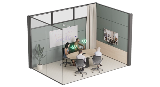 Meeting room simulation MeetUp 2 Group View feature