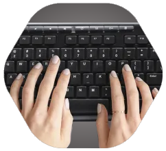 Hands on keyboard typing
