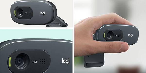 C720 webcam presented in a trio of angles.