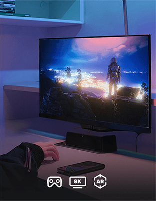 Sci-fi movie streaming on monitor to highlight strong interference resistance.