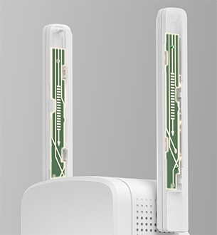 Two external antennas of the ME12 WiFi Range Extender