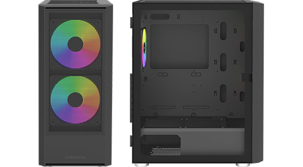 Hero Image of X2 Plus Case in Black showing front and side