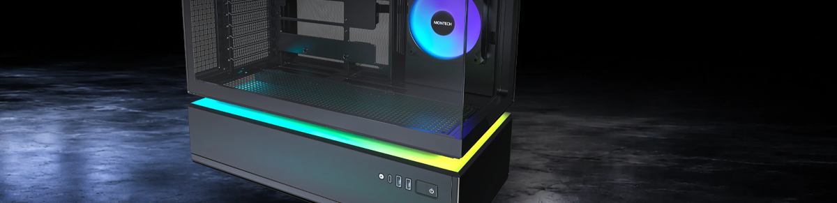 3/4 view of the case showing the elevated design on a dark background.
