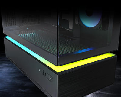 Close up image of the ARGB strip on the case.