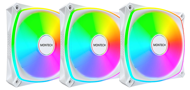 120mm AX120 PRO ARGB PWM White Case Fan from Montech