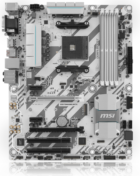 MSI AMD AM4 Ryzen B350 TOMAHAWK ARCTIC ATX Motherboard LN79801 | SCAN UK