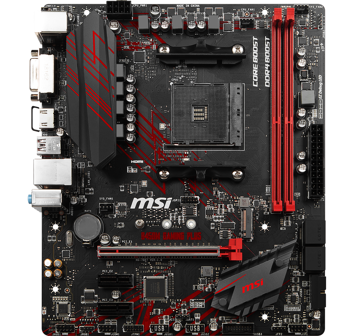 MSI AMD Ryzen B450M GAMING PLUS AM4 Micro ATX Motherboard LN91347 SCAN UK