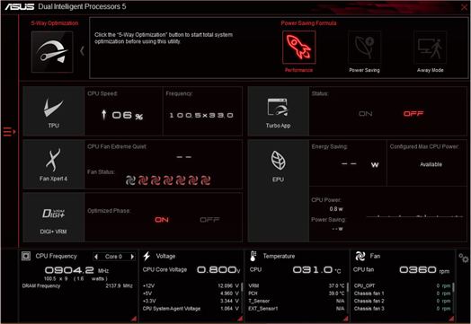 ASUS 5 Way Optimisation