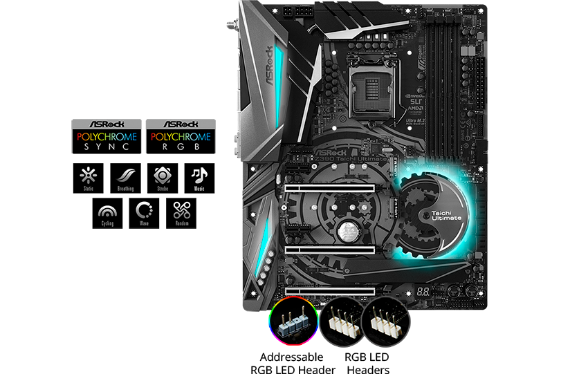 ASRock Intel Z390 Taichi Ultimate ATX Motherboard LN92838 - 90