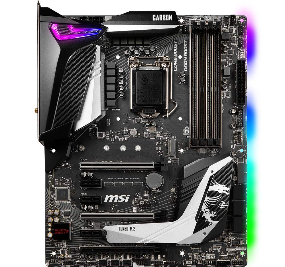 Refurbished MSI MPG Intel Z390 GAMING PRO CARBON AC WiFi 9th Gen ATX