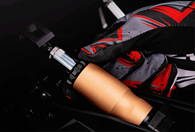 Racer glove servicing pedal