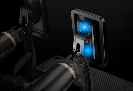 Highlighted angle sensors on back of pedal