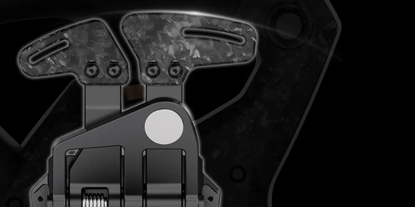 Magnetic Forged Carbon Dual-Clutch Paddles.