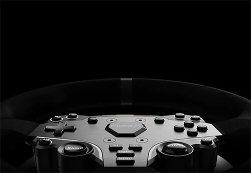 Close up image of steering wheel